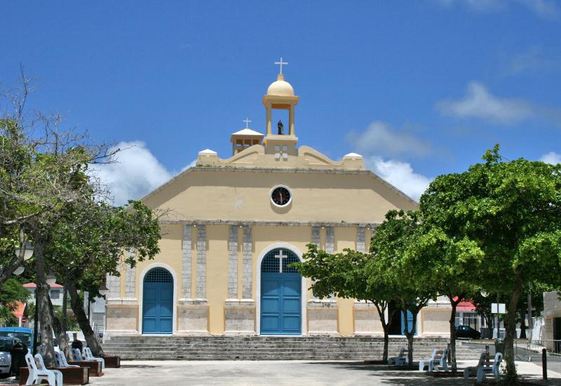 Eglise Sainte-Anne - Capesterre de Marie-Galante, Guadeloupe : façade dans le style initial